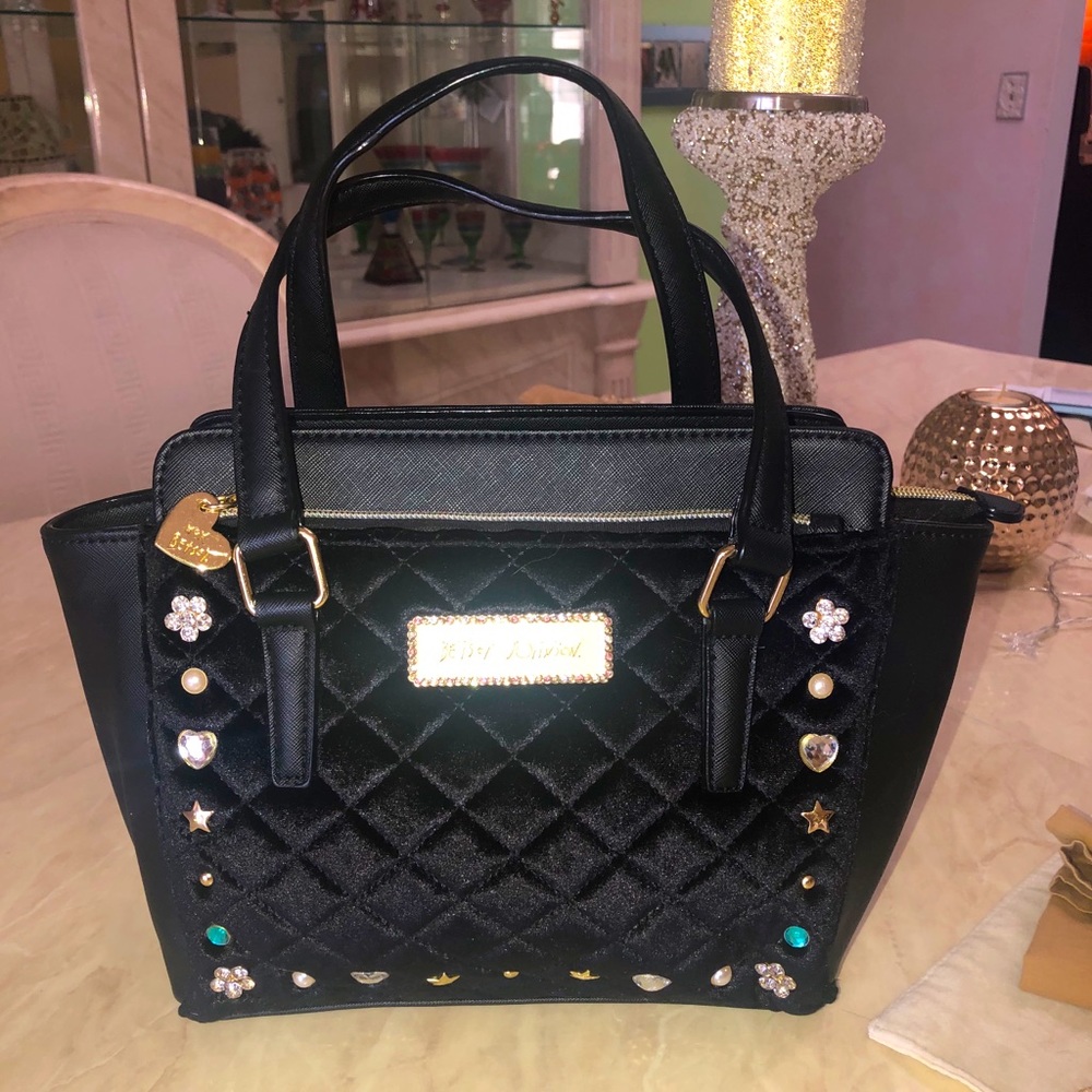 Betsey Johnson quilted handbag with bling details